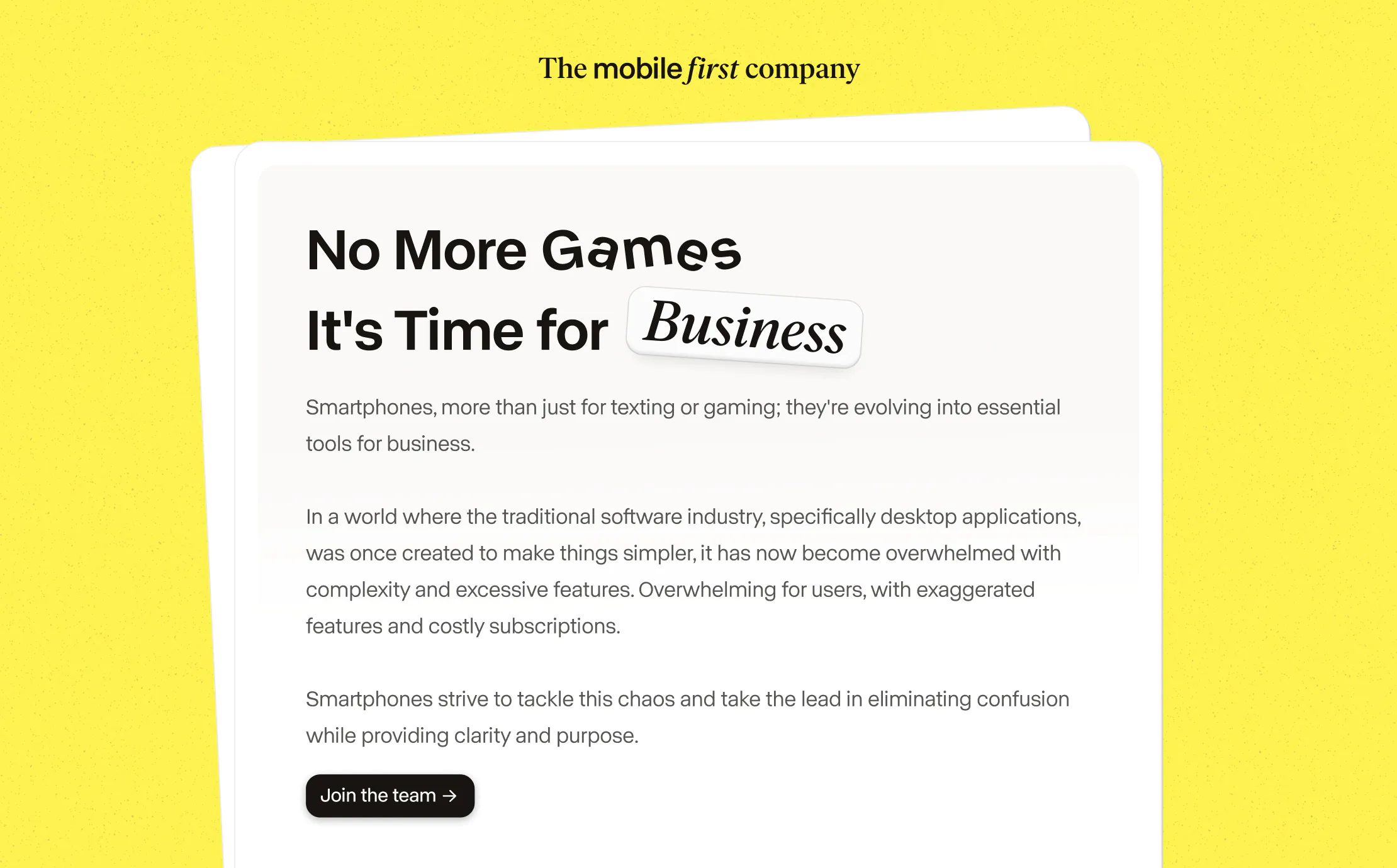 The Mobile-First Company